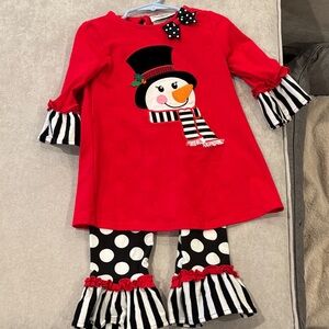 Festive Red Snowman Kids Costume Set